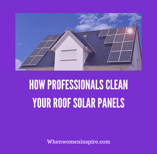 Roof solar panel cleaning